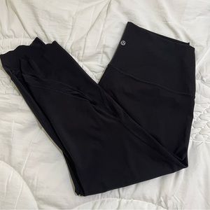 Lululemon Wunder Under Scalloped Hem High-Rise Crop 23” Black size 14